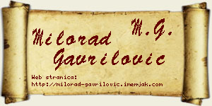 Milorad Gavrilović vizit kartica